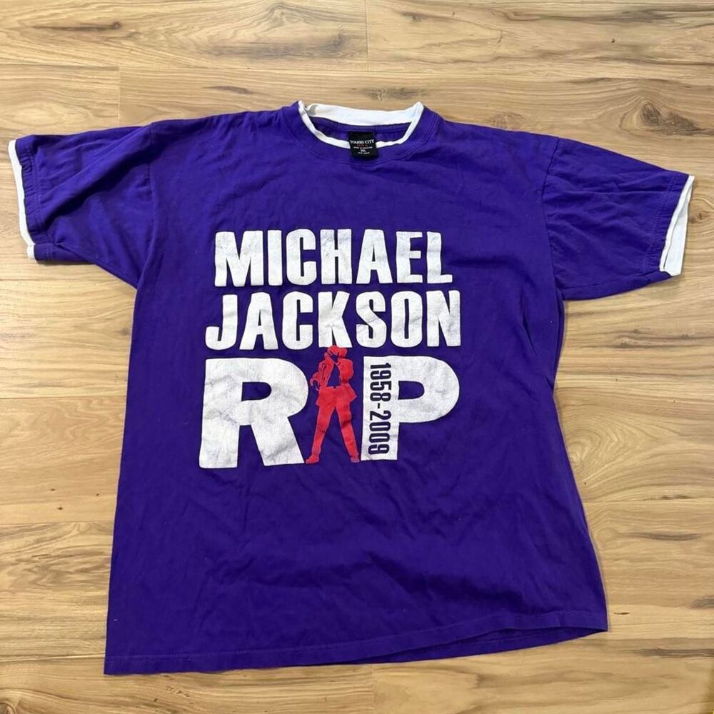 Michael Jackson Y2K Graphic music tee purple white size XL